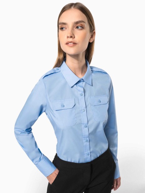 Chemises à personnaliser KARIBAN Chemise pilote manches longues femme 