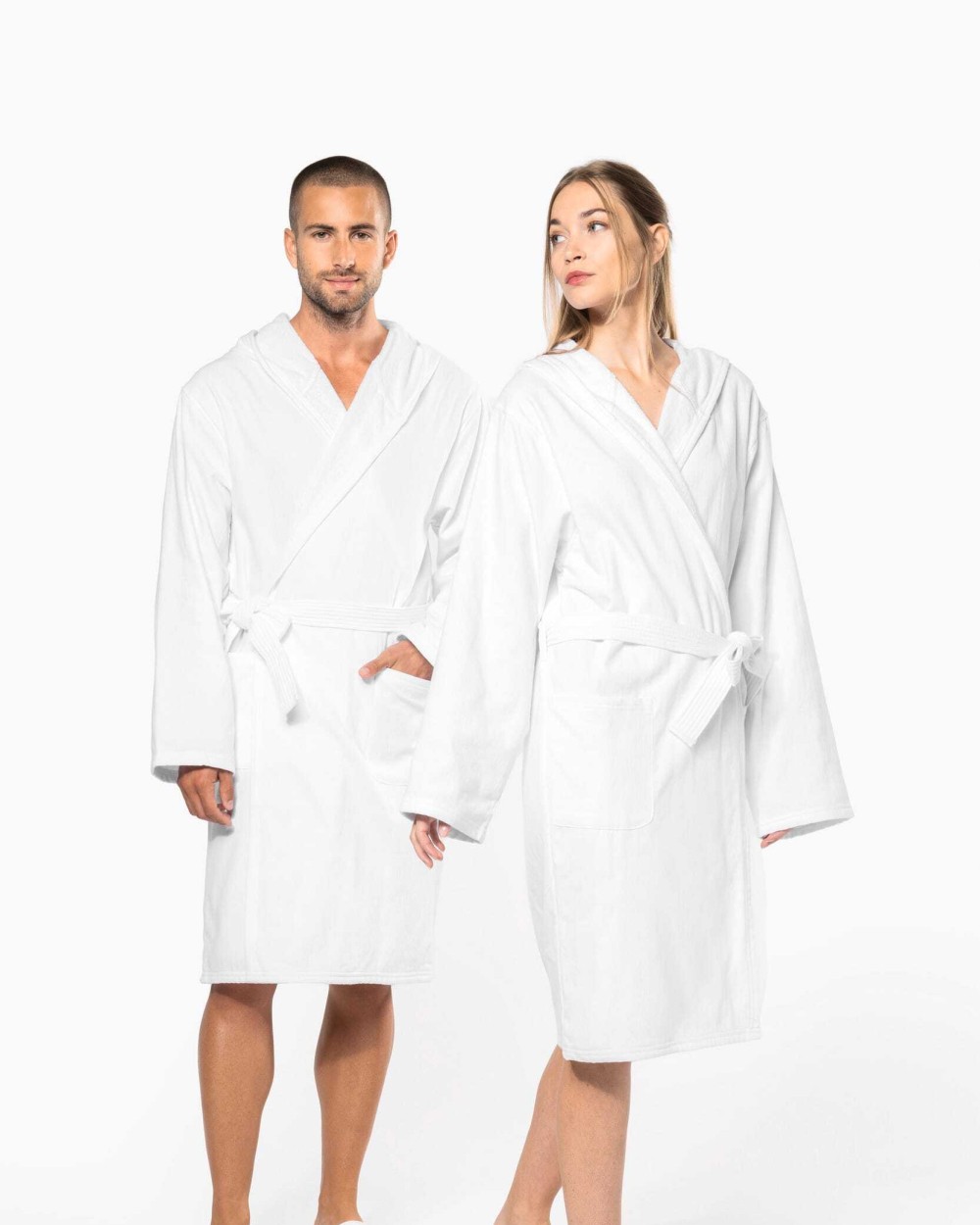 KARIBAN Bademantel mit Kapuze Bio Bad Artikeln personalisierbar