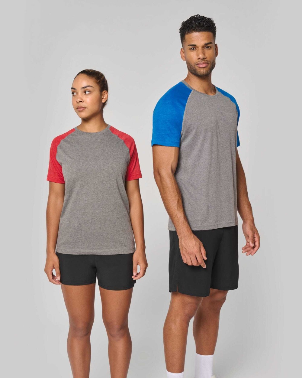 T-shirts PROACT Tweekleurig Triblend sport-T-shirt met korte mouwen volwassene voor bedrukking &amp; borduring