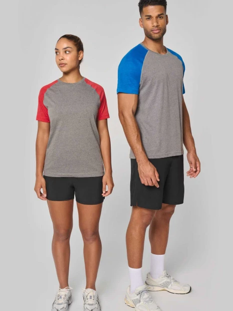 T-Shirts à personnaliser PROACT T-shirt triblend bicolore sport manches courtes unisexe 