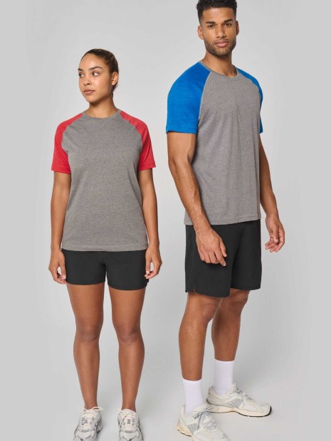 T-Shirts à personnaliser PROACT T-shirt triblend bicolore sport manches courtes unisexe 