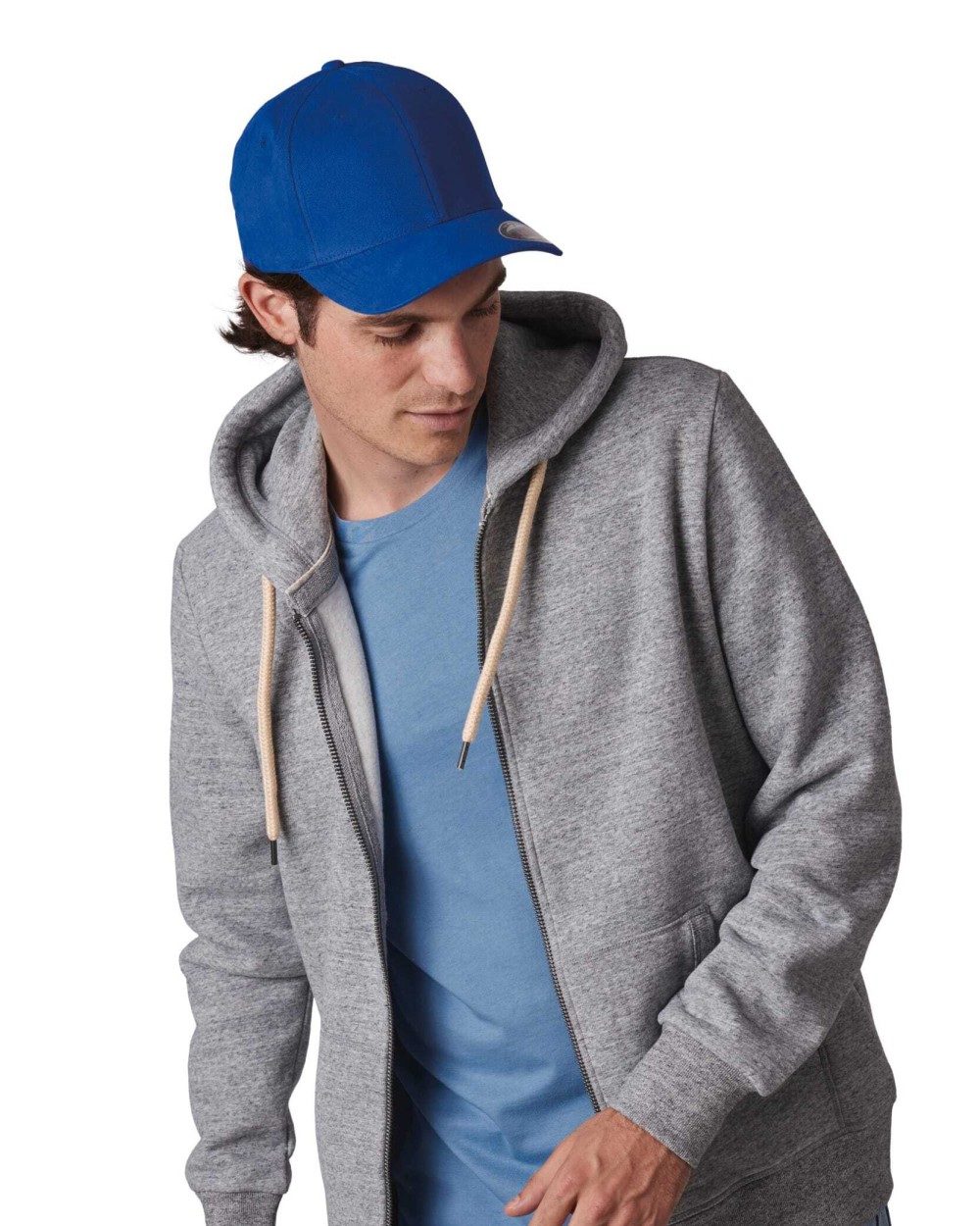 K-UP 6-Panel Flexfit  Schirmmütze - Gebürstete Baumwolle Kappen personalisierbar