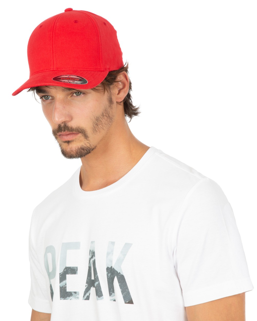K-UP 6-Panel Flexfit  Schirmmütze - Gebürstete Baumwolle Kappen personalisierbar