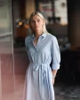 Jurken J. HARVEST & FROST Indigo Bow 133 Overhemdjurk Dames voor bedrukking &amp; borduring