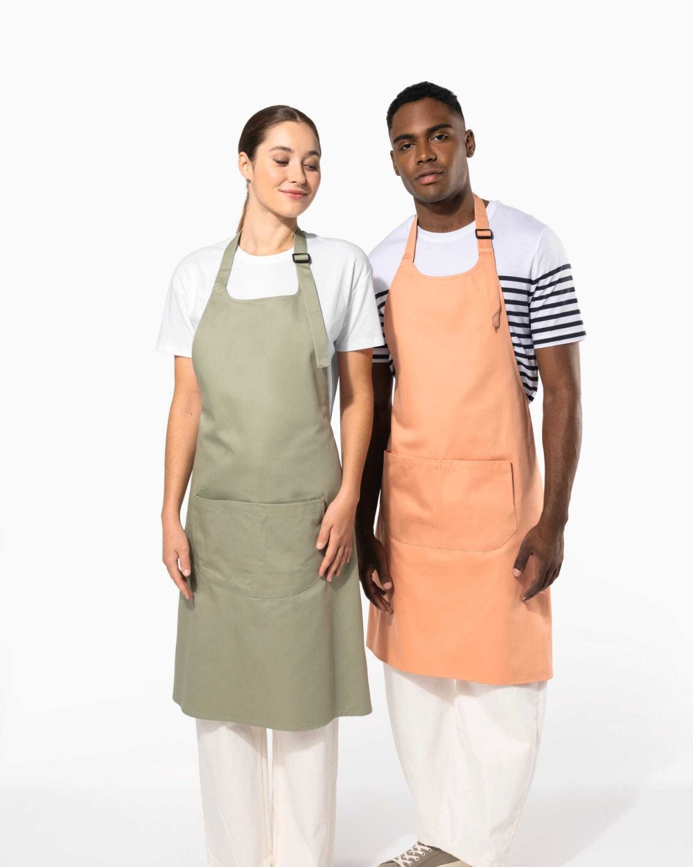 Schorten KARIBAN Schort met zak van biologisch katoen voor bedrukking &amp; borduring