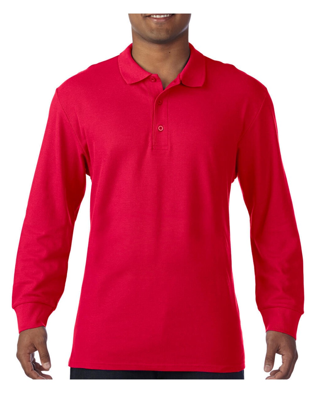 GILDAN Premium Cotton Adult Double Piqué Polo LS Poloshirts personalisierbar