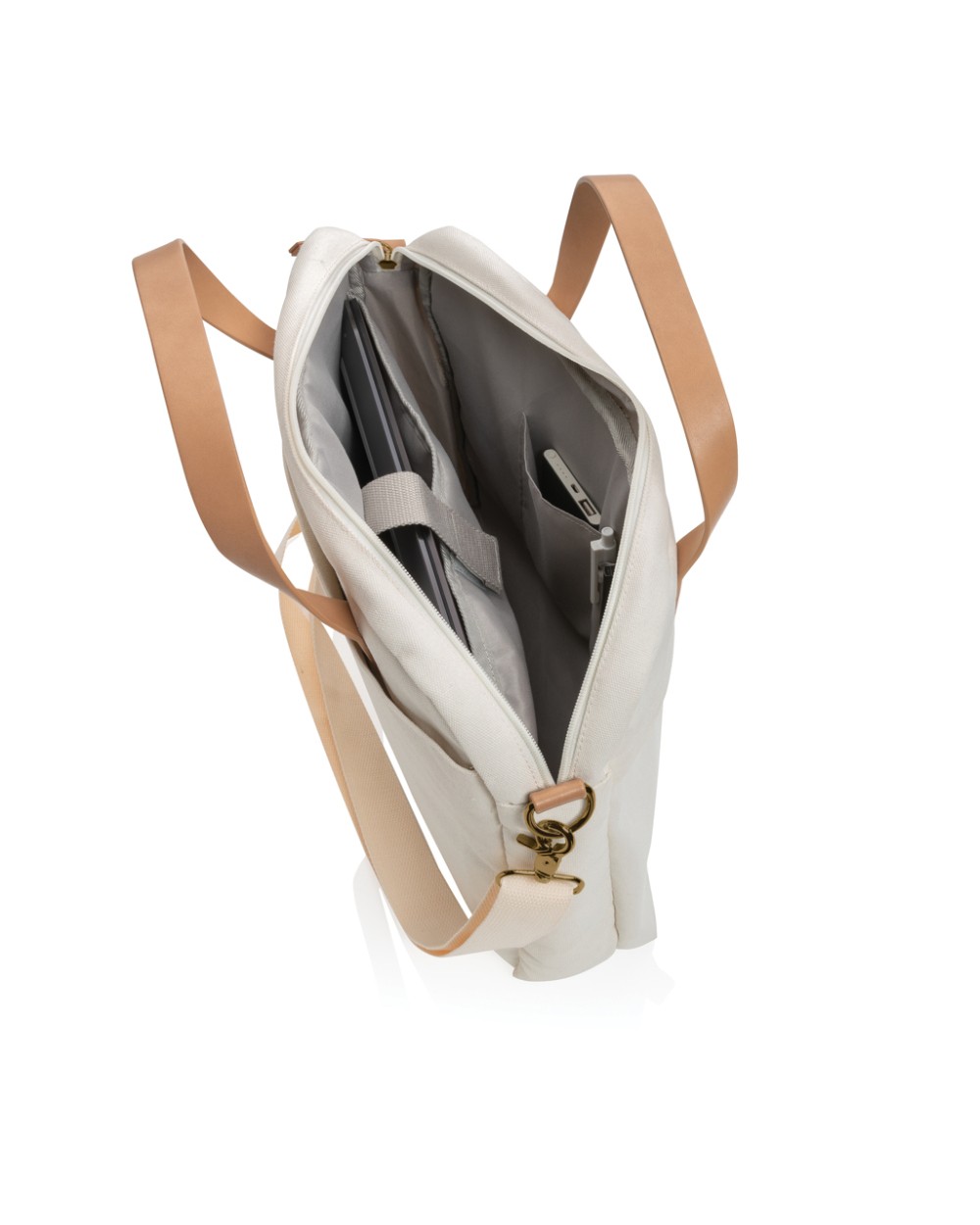 Tassen & Zakken 4DO Impact AWARE™ 16 oz. recycled canvas laptoptas voor bedrukking &amp; borduring