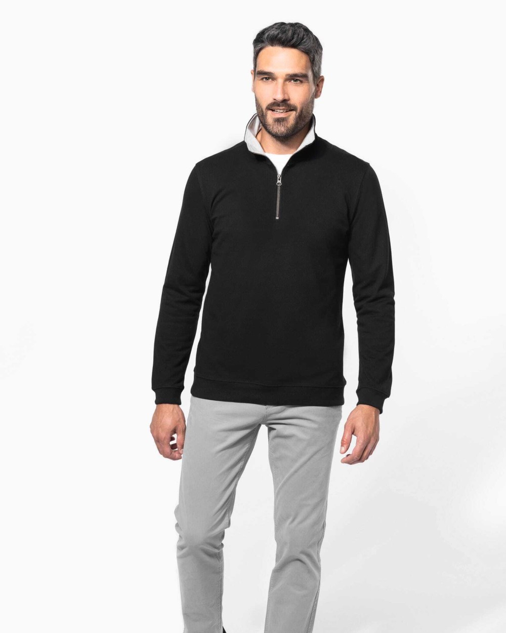 Sweat-shirts personnalisable KARIBAN Trucker > sweat-shirt piqué col zippé homme