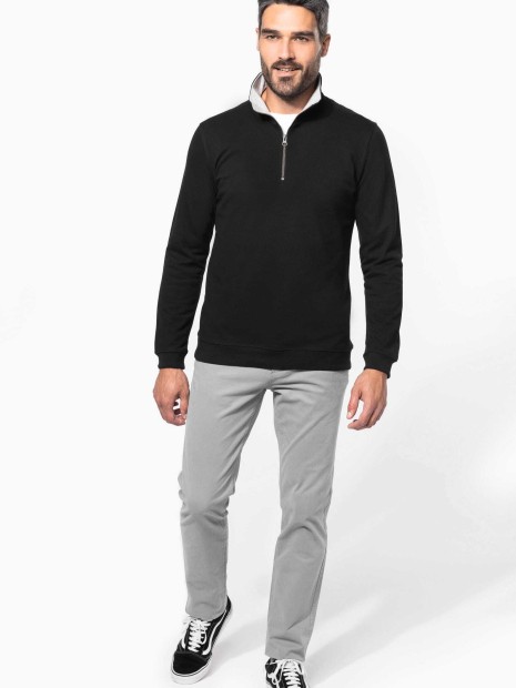 Sweat-shirts à personnaliser KARIBAN Trucker > sweat-shirt piqué col zippé homme 