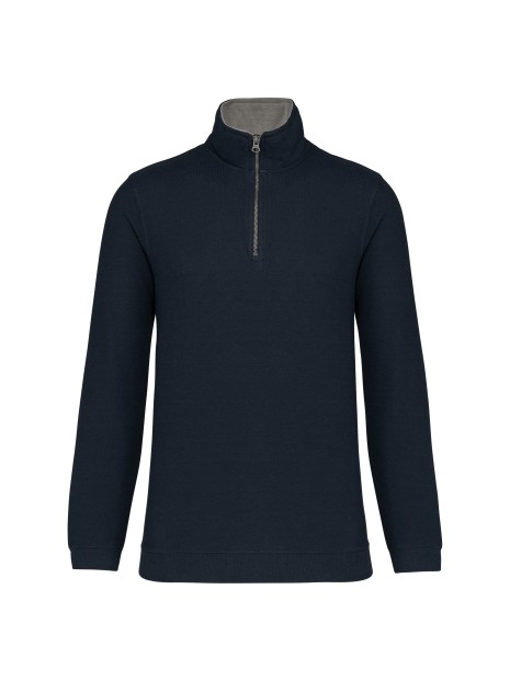 KARIBAN Trucker > sweat-shirt piqué col zippé homme /api/colors/a80fc3d4-63cc-4634-9a3c-e1c119cdc41b personnalisable