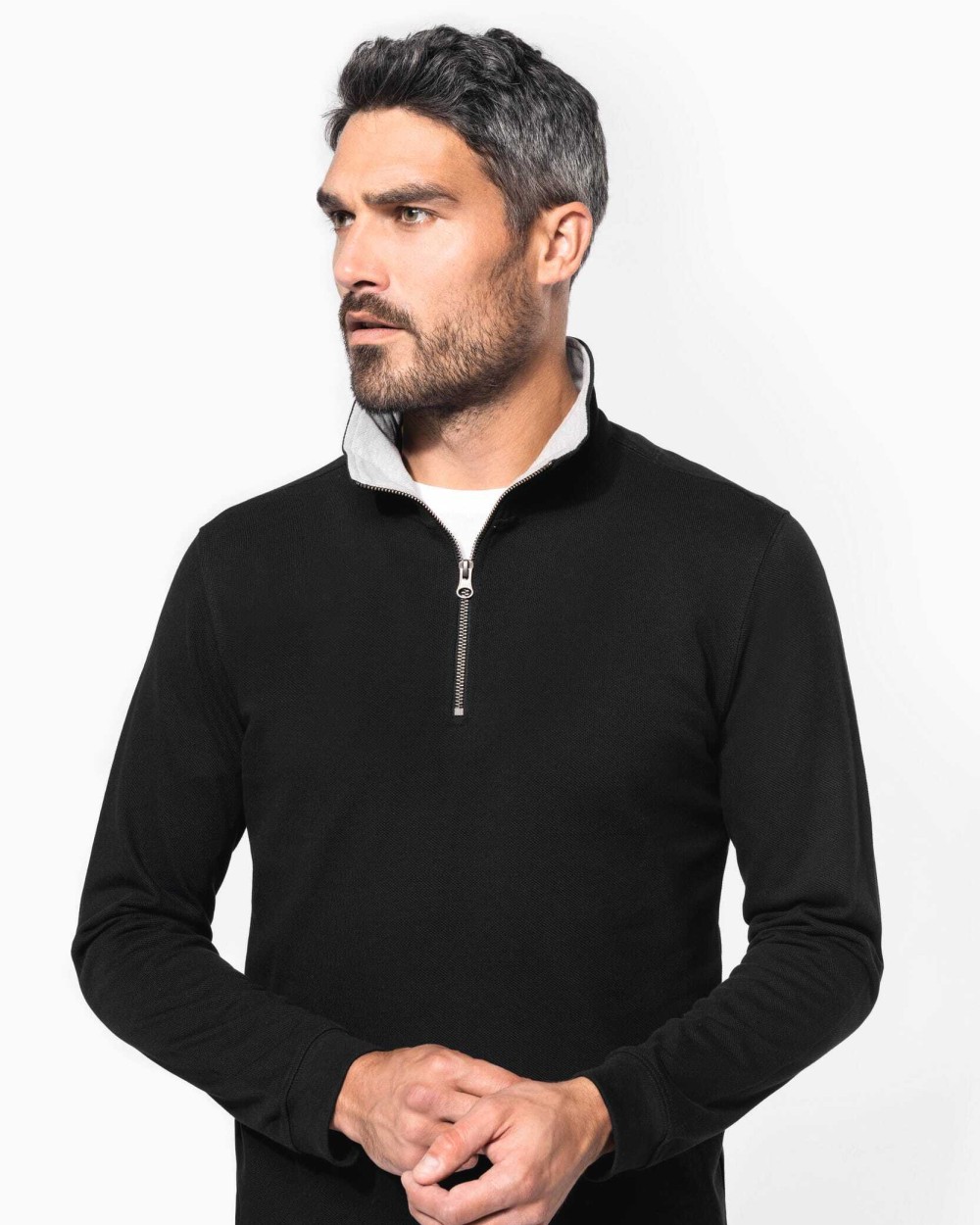 Sweaters & hoodies KARIBAN Trucker - Sweater met Ritskraag voor bedrukking &amp; borduring