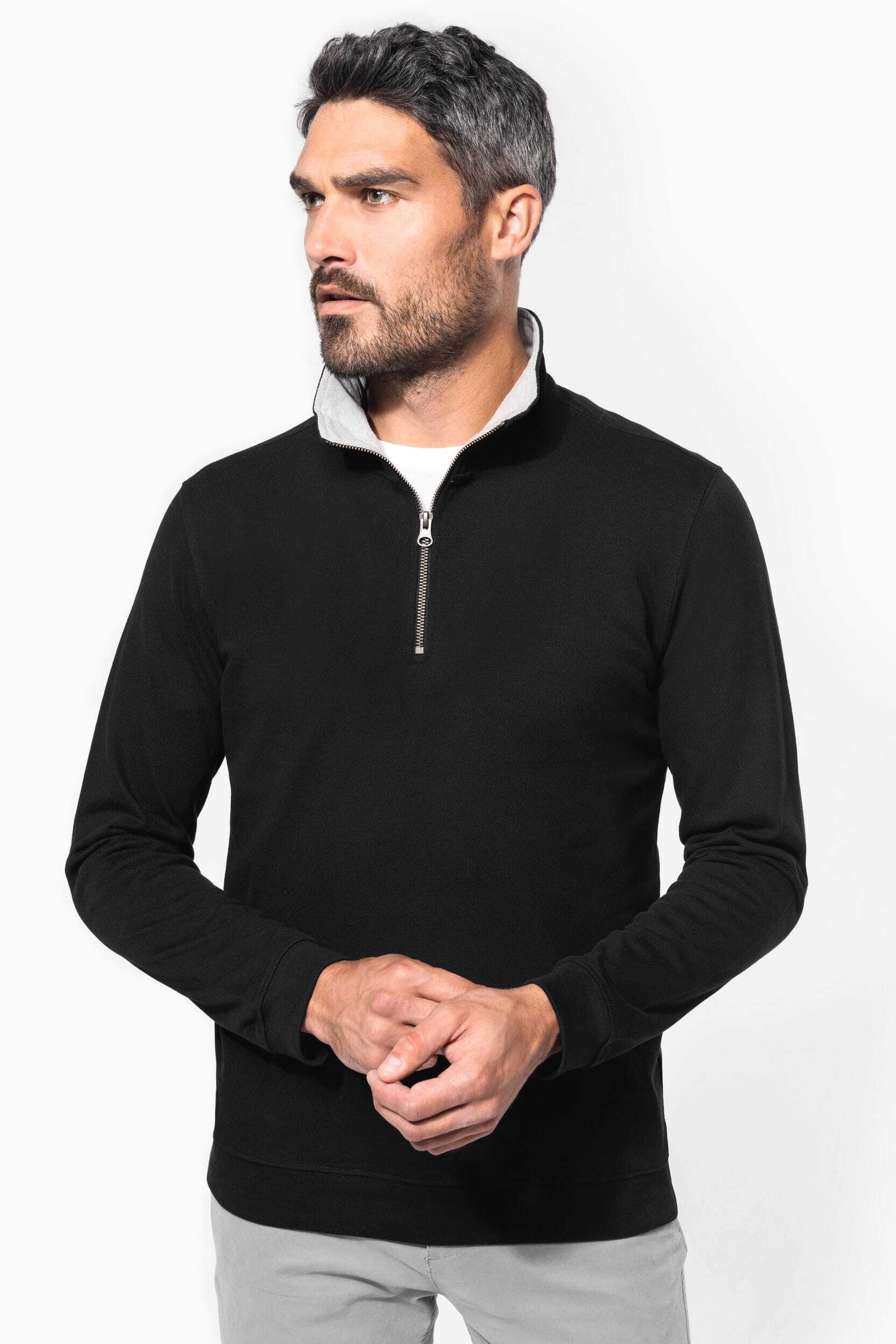 Sweat-shirts personnalisable KARIBAN Trucker > sweat-shirt piqué col zippé homme
