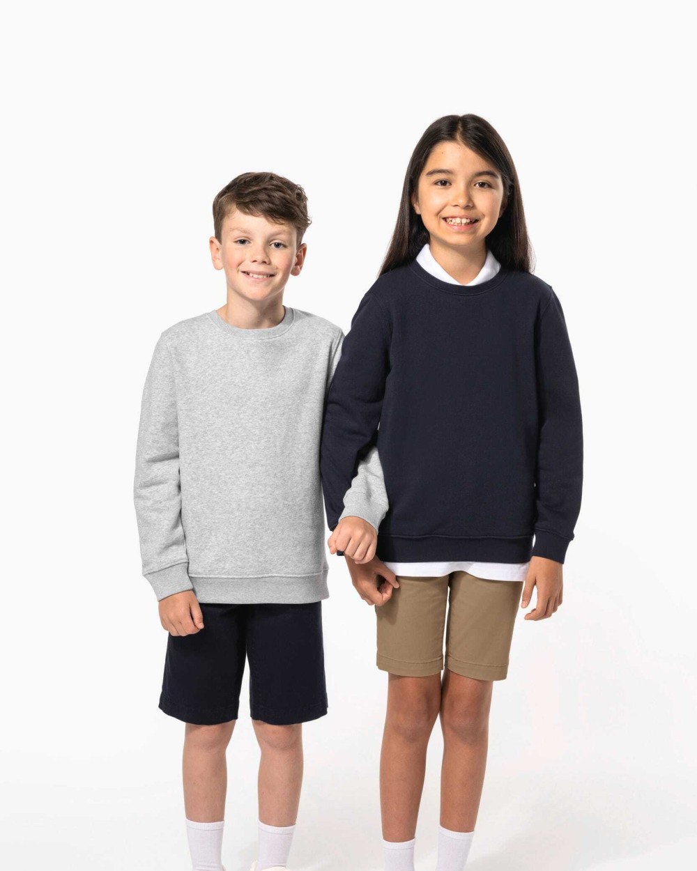 KARIBAN Sweatshirt mit Rundhalsausschnitt für Kinder Poloshirts personalisierbar