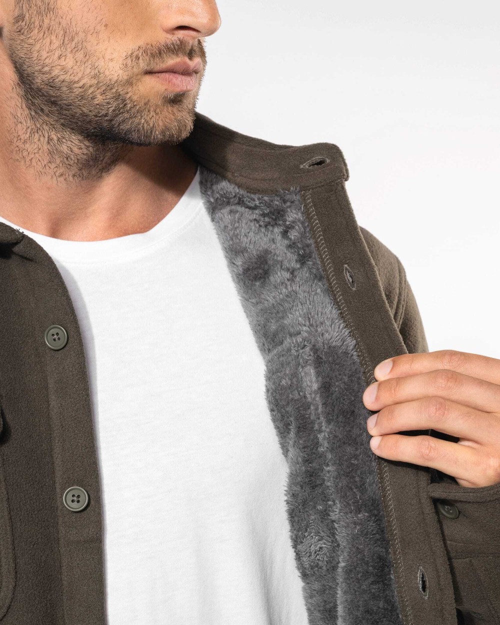 Polar Fleeces KARIBAN Overshirt van fleece met sherpavoering voor bedrukking &amp; borduring