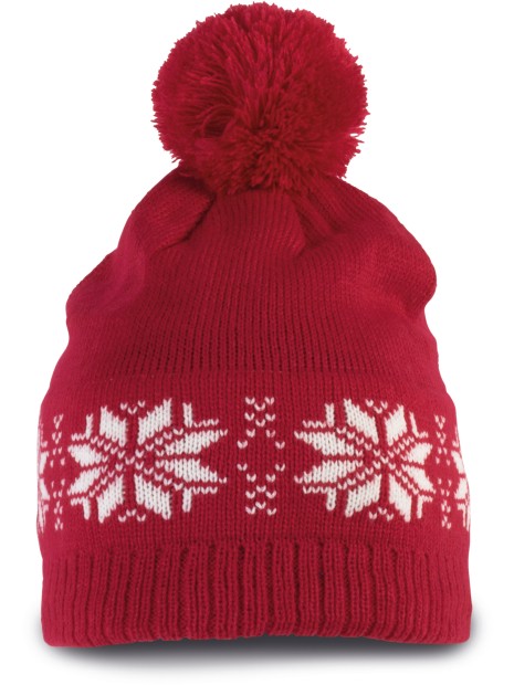 K-UP Bonnet de Noël tricoté motif étoiles /api/colors/4fa7109a-7fa4-4f07-95b2-3253a384c147 personnalisable