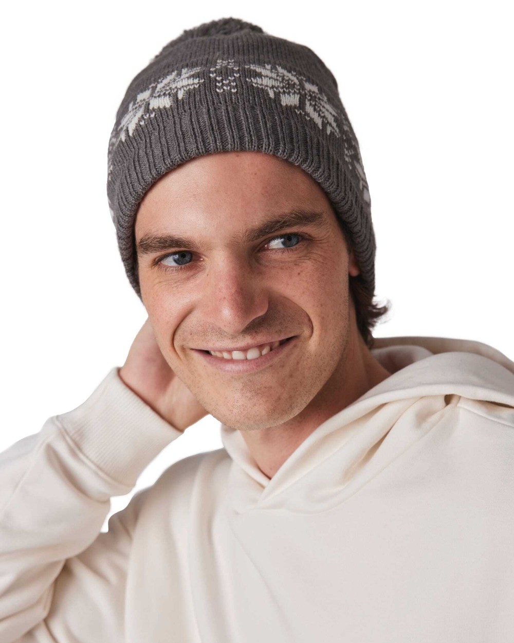 K-UP Weihnachtsstrickmütze mit Sternmuster Mützen personalisierbar