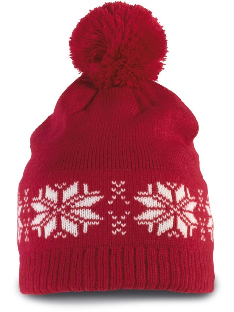 K-UP Bonnet de Noël tricoté motif étoiles  personnalisable