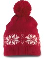 K-UP Bonnet de Noël tricoté motif étoiles  personnalisable