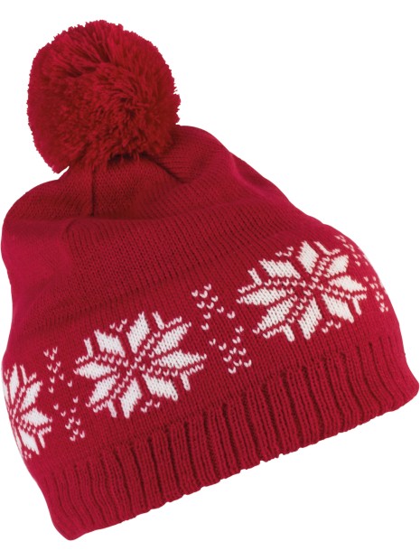 K-UP Bonnet de Noël tricoté motif étoiles /api/colors/4fa7109a-7fa4-4f07-95b2-3253a384c147 personnalisable