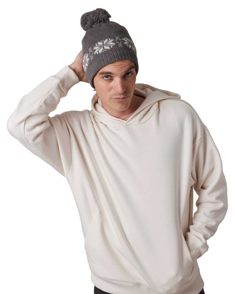 K-UP Weihnachtsstrickmütze mit Sternmuster Mützen personalisierbar