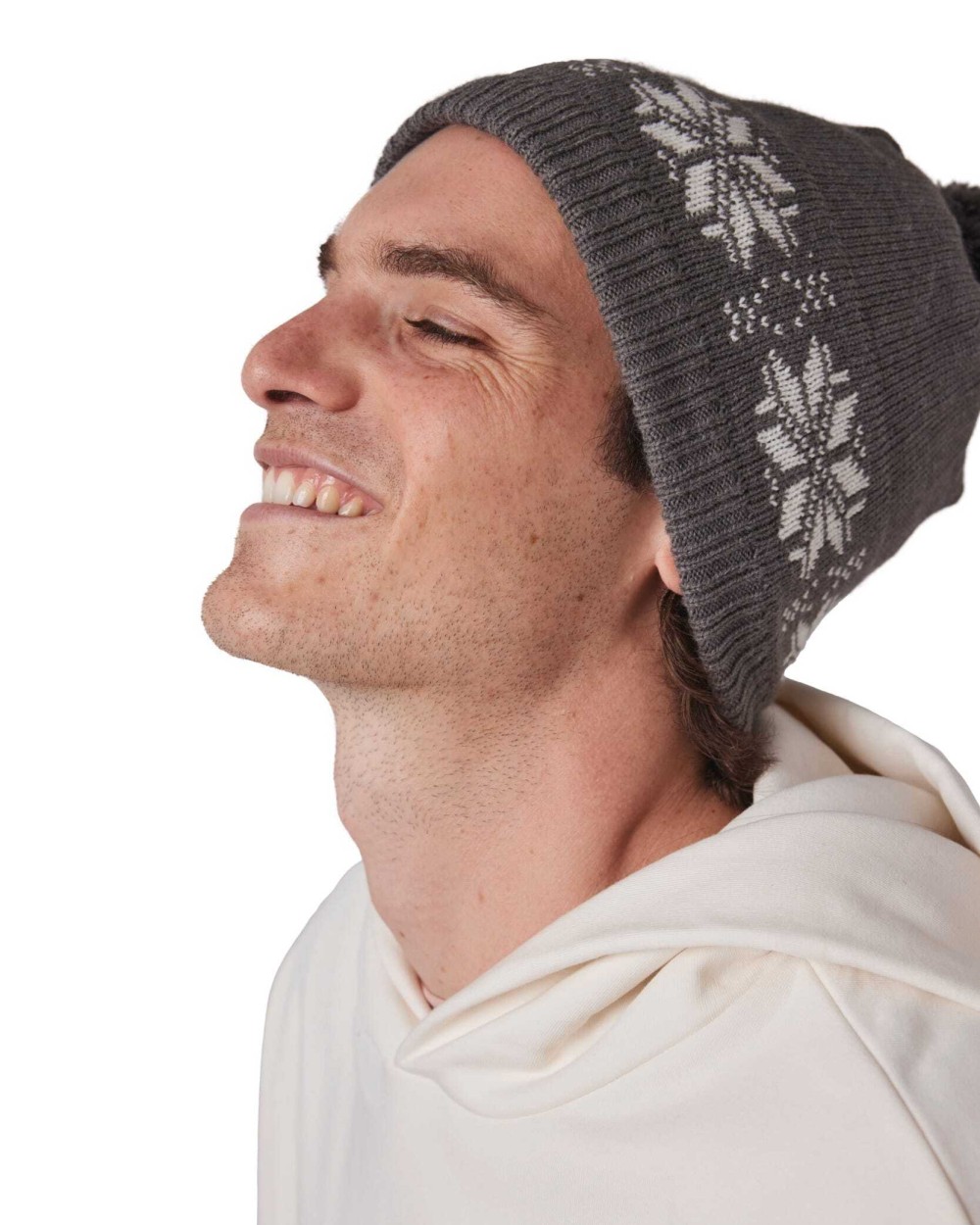 K-UP Weihnachtsstrickmütze mit Sternmuster Mützen personalisierbar