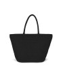 KIMOOD Shoppingtasche aus geflochtenen Jutefäden mit Strickstoff-Effekt Tote Bags personalisierbar