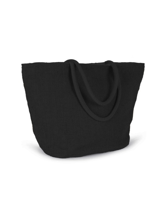 KIMOOD Shoppingtasche aus geflochtenen Jutefäden mit Strickstoff-Effekt Tote Bags personalisierbar