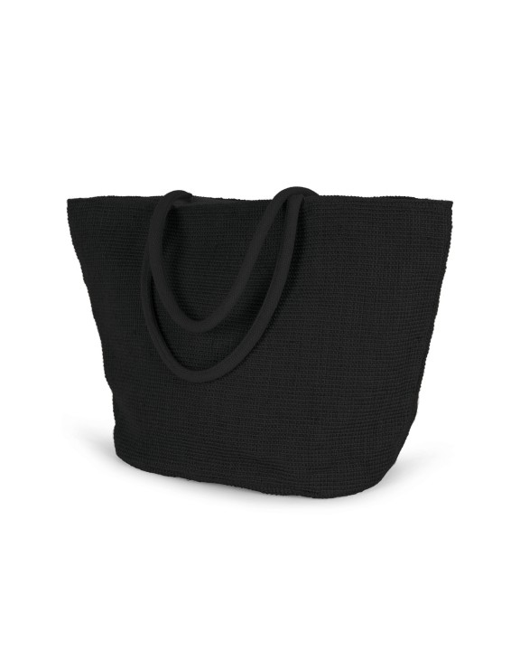 KIMOOD Shoppingtasche aus geflochtenen Jutefäden mit Strickstoff-Effekt Tote Bags personalisierbar