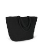 KIMOOD Shoppingtasche aus geflochtenen Jutefäden mit Strickstoff-Effekt Tote Bags personalisierbar