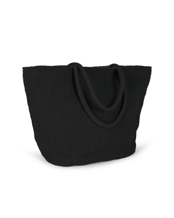 KIMOOD Shoppingtasche aus geflochtenen Jutefäden mit Strickstoff-Effekt Tote Bags personalisierbar