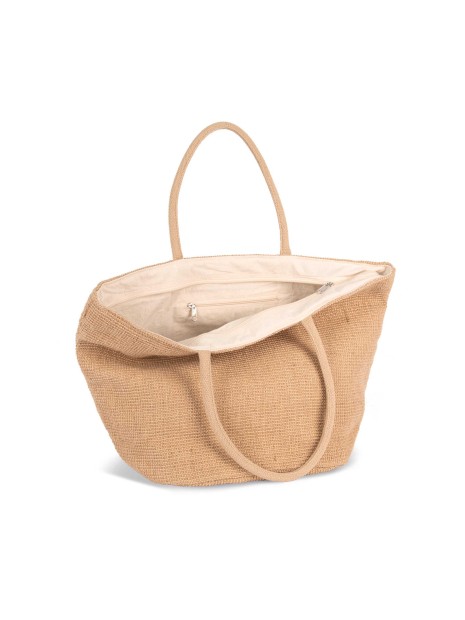 KIMOOD Sac shopping en fils de jute tressée, effet toile tricotée  personnalisable