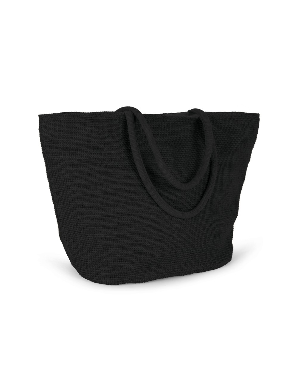 KIMOOD Shoppingtasche aus geflochtenen Jutefäden mit Strickstoff-Effekt Tote Bags personalisierbar