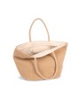 KIMOOD Shoppingtasche aus geflochtenen Jutefäden mit Strickstoff-Effekt Tote Bags personalisierbar