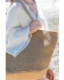 KIMOOD Shoppingtasche aus geflochtenen Jutefäden mit Strickstoff-Effekt Tote Bags personalisierbar