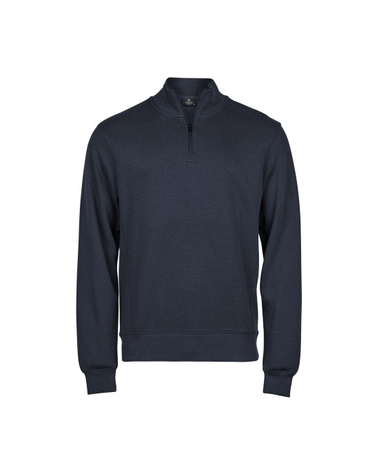 Sweat-shirts personnalisable Tee Jays RIBBED INTERLOCK HALF ZIP