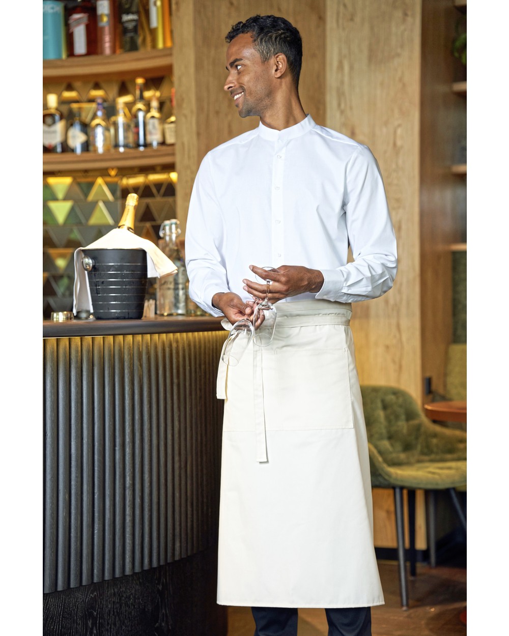 Schorten C.G. WORKWEAR Bistroapron Roma Bag 80 x 100 cm voor bedrukking &amp; borduring