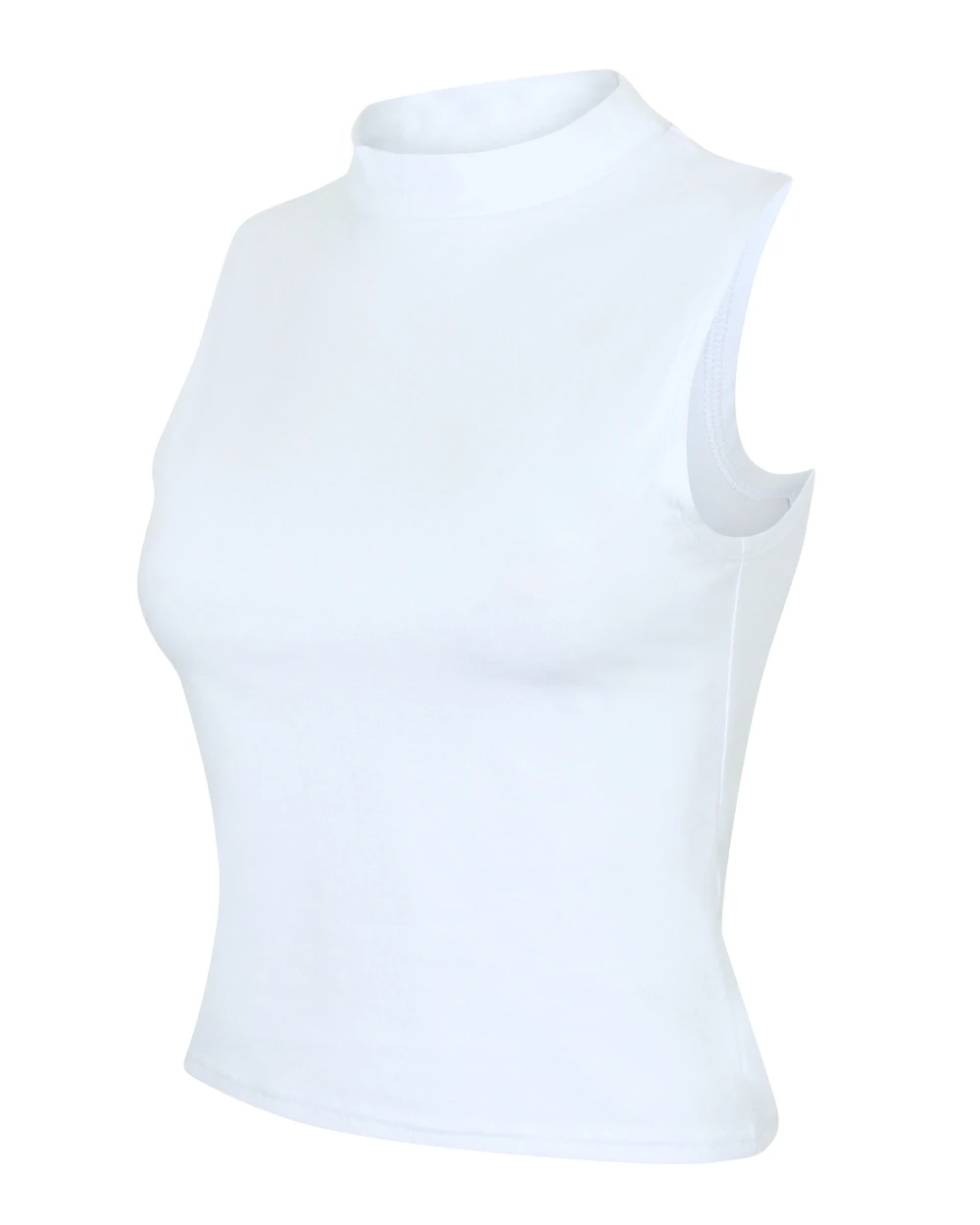 SKINNIFIT Women`s High Neck Crop Vest T-Shirts personalisierbar