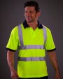 YOKO YOKO Kurzärmliges Polo Shirt in Warnfarbe Poloshirts personalisierbar
