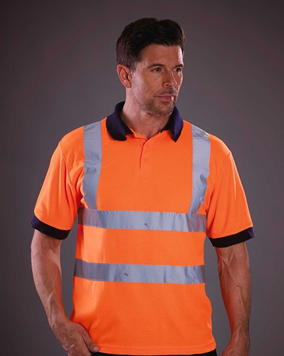 Polo's YOKO High Visibility Short Sleeve Polo Shirt voor bedrukking &amp; borduring
