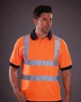 YOKO YOKO Kurzärmliges Polo Shirt in Warnfarbe Poloshirts personalisierbar