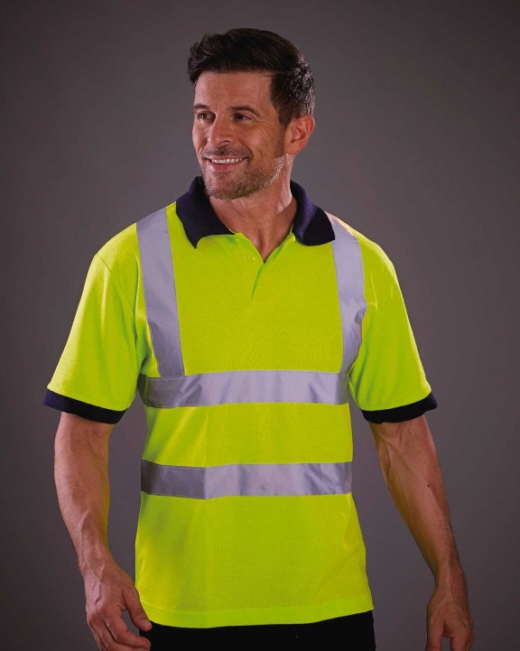 Polo's YOKO High Visibility Short Sleeve Polo Shirt voor bedrukking &amp; borduring