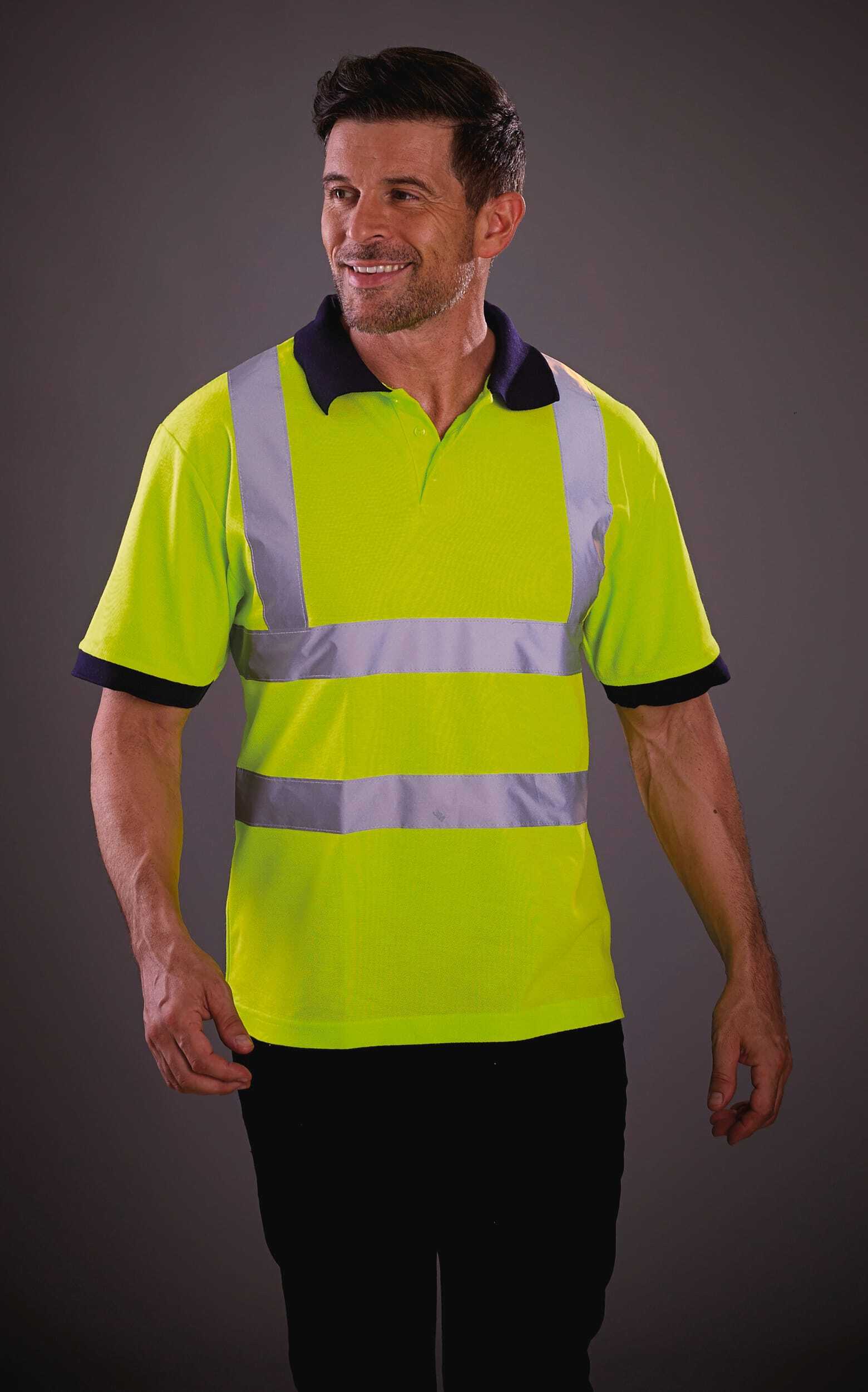 Polo's YOKO High Visibility Short Sleeve Polo Shirt voor bedrukking &amp; borduring