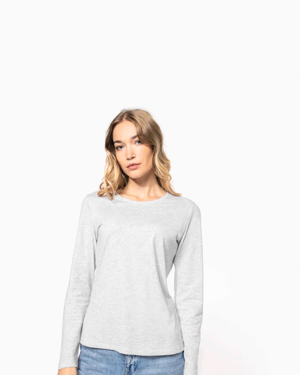 T-shirts KARIBAN Dames T-shirt ronde hals lange mouwen voor bedrukking &amp; borduring