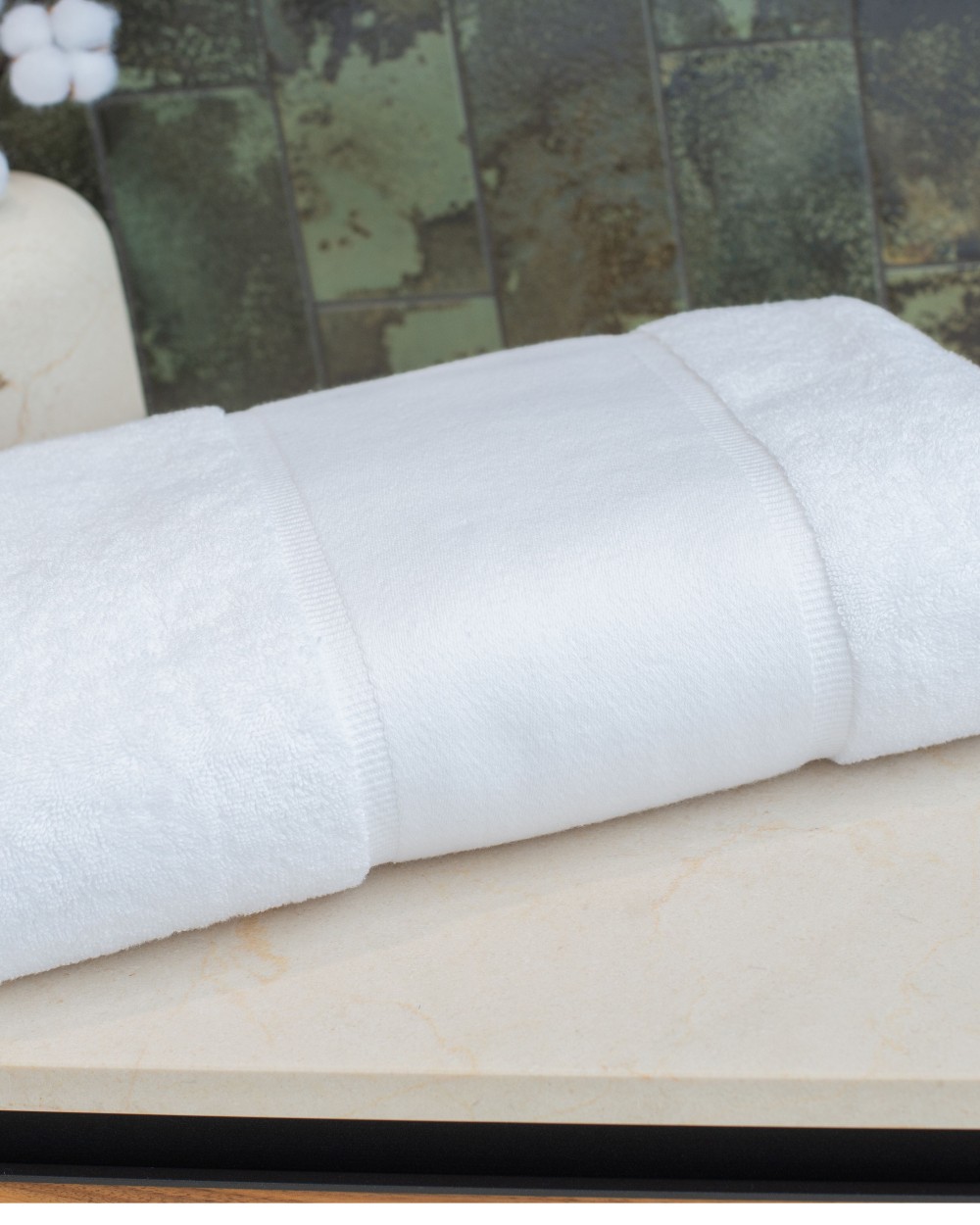 TOWEL-CITY ORGANIC BATH SHEET WITH PRINTABLE BORDER Bad Artikeln personalisierbar