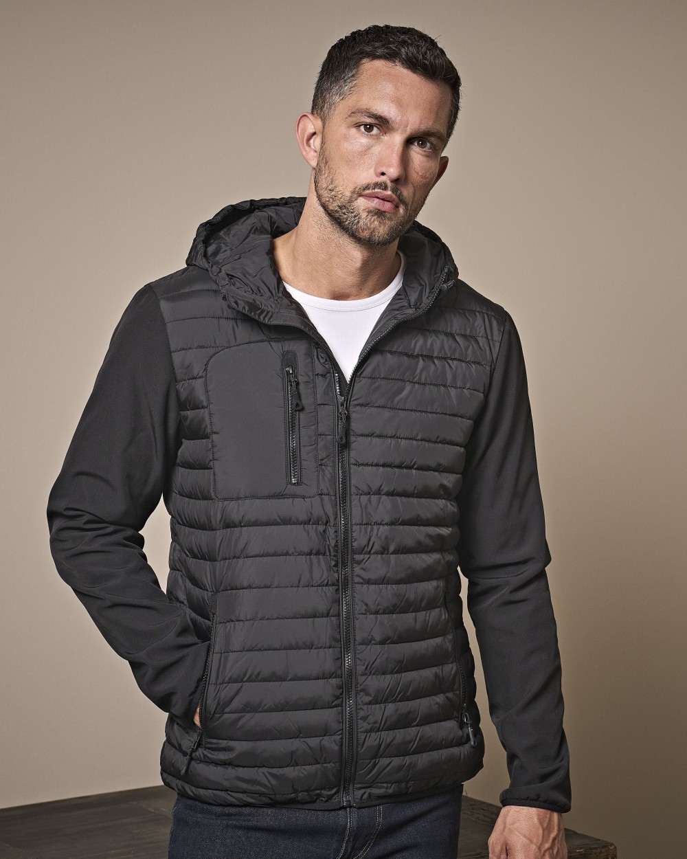 Jassen TEE JAYS HOODED CROSSOVER JACKET voor bedrukking &amp; borduring