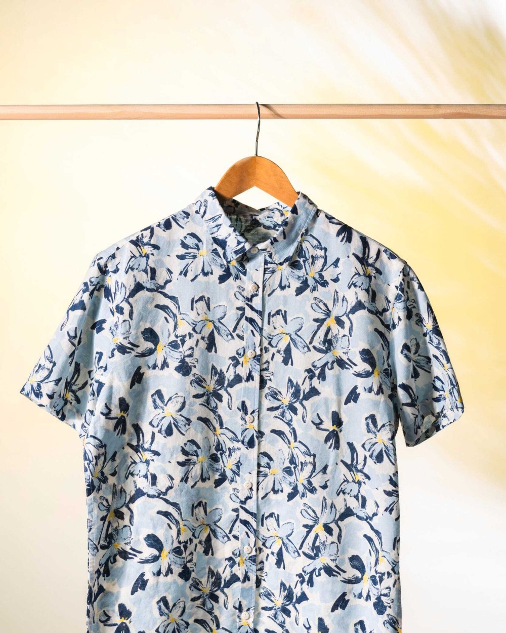 Hemden NATIVE SPIRIT Herenoverhemd met plantenmotief voor bedrukking &amp; borduring