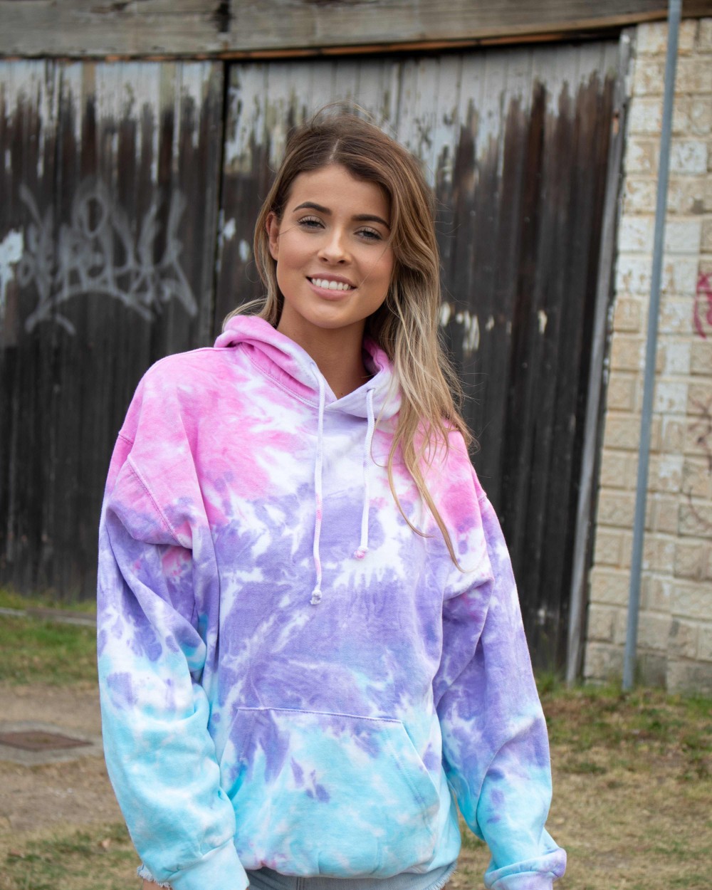 Sweat-shirts personnalisable COLORTONE Sweat à capuche Rainbow Tie- dye