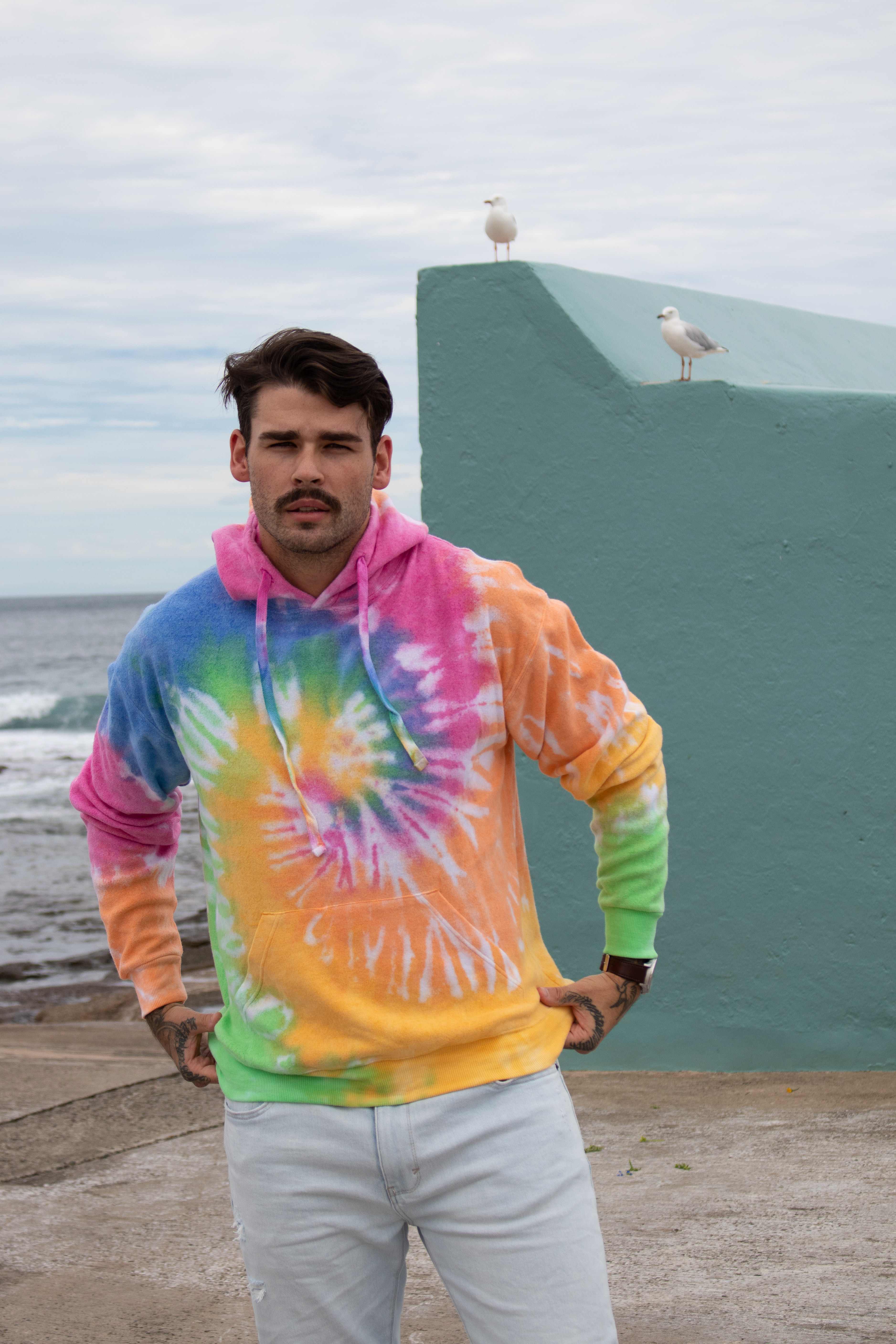 Sweat-shirts personnalisable COLORTONE Sweat à capuche Rainbow Tie- dye