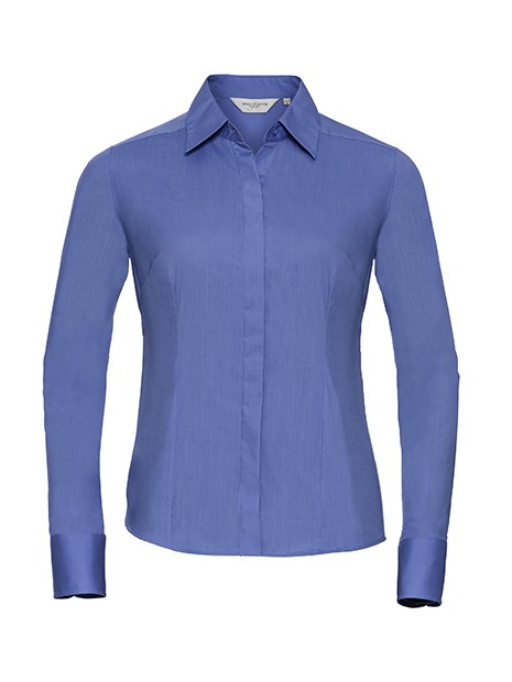 RUSSELL Ladies'' LS Fitted Poplin Shirt  personnalisable