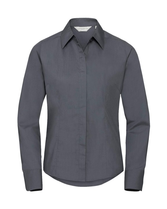 Hemden RUSSELL Ladies'' LS Fitted Poplin Shirt voor bedrukking &amp; borduring